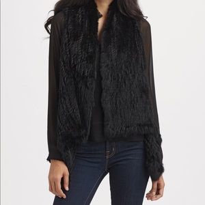 PJK Patterson J Kincade Black Rabbit Fur Vest
